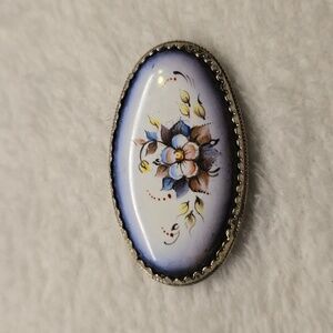 Vintage Antique Russian Procelain Brooch